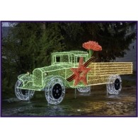 Праздничная композиция с гирляндами «Грузовик военных лет»